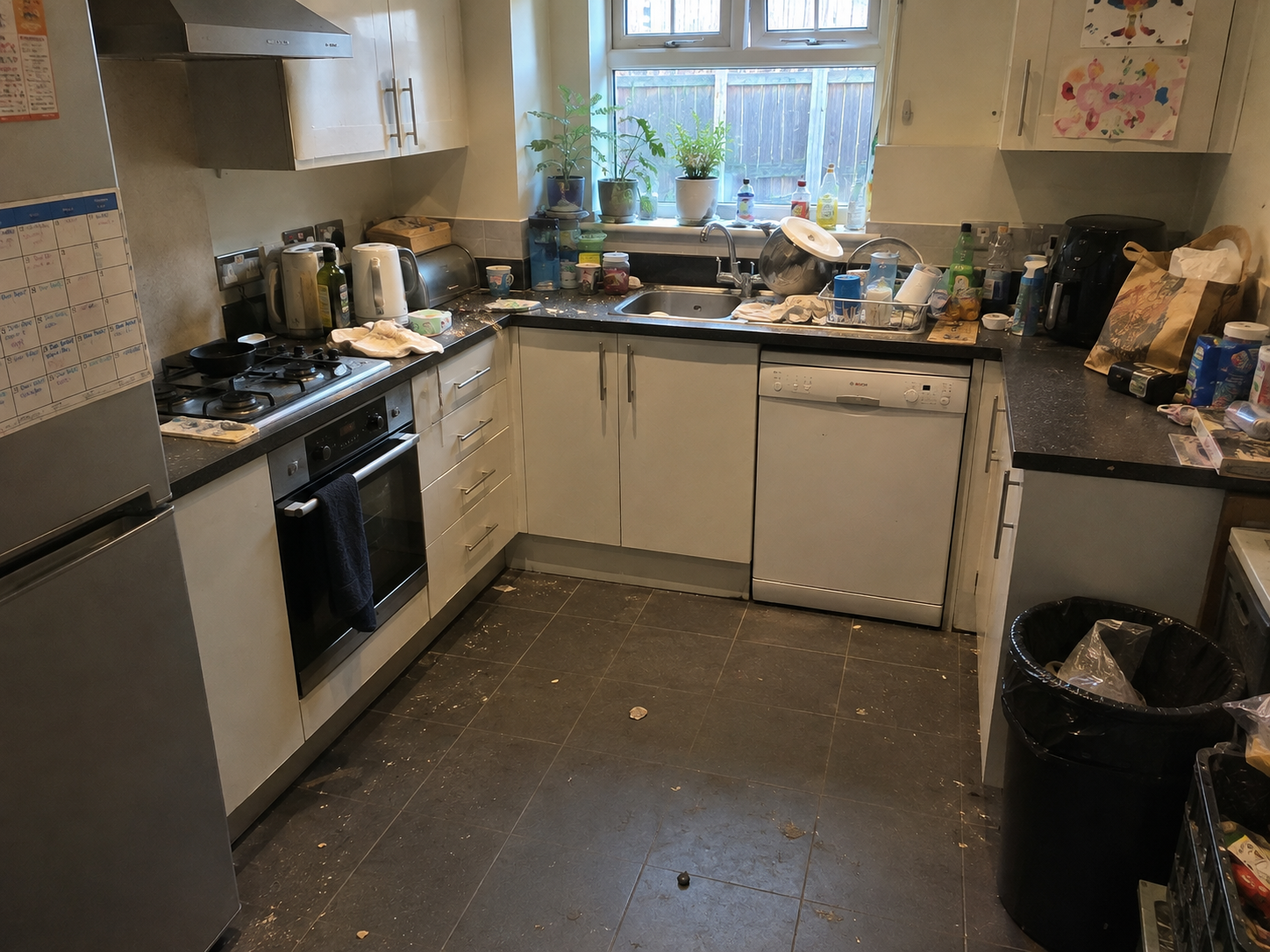 Kitchen before cleaning